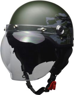 リード バブルシールド付き ハーフヘルメット CR760 ミニタリーグリーン（57-60cm未満）